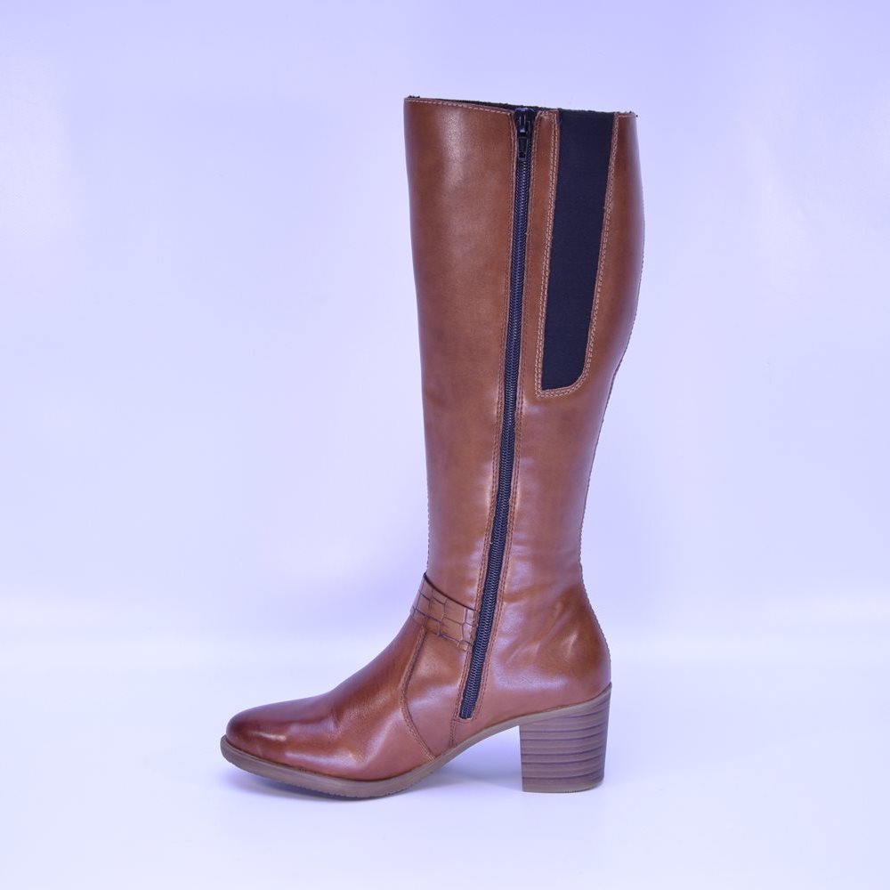 cizme lungi cu toc gros 2090 maro