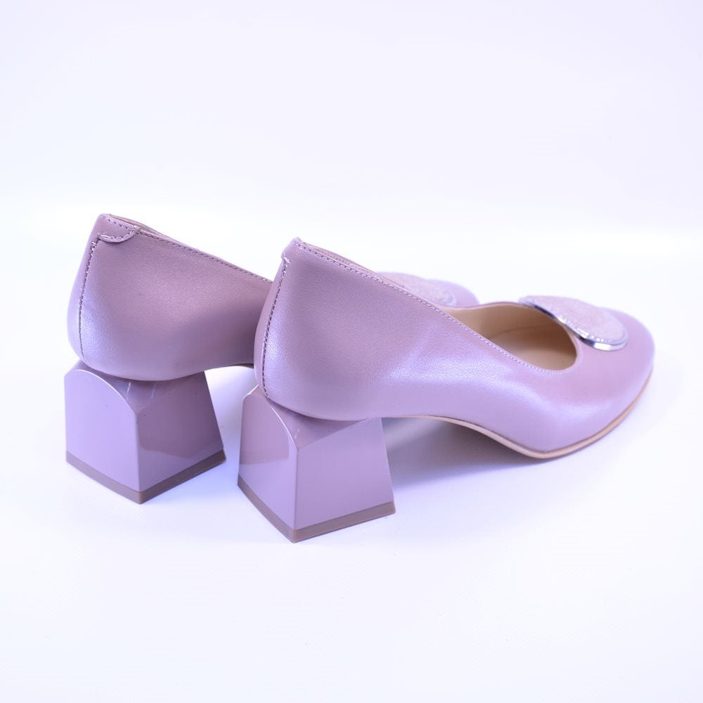 Pantofi cu toc gros 707 bej