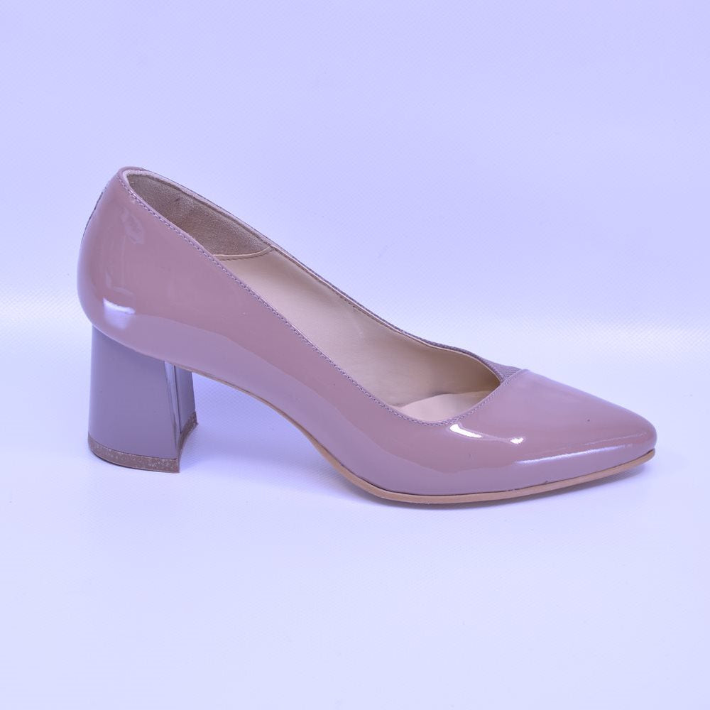 Pantofi cu toc gros 326 bej