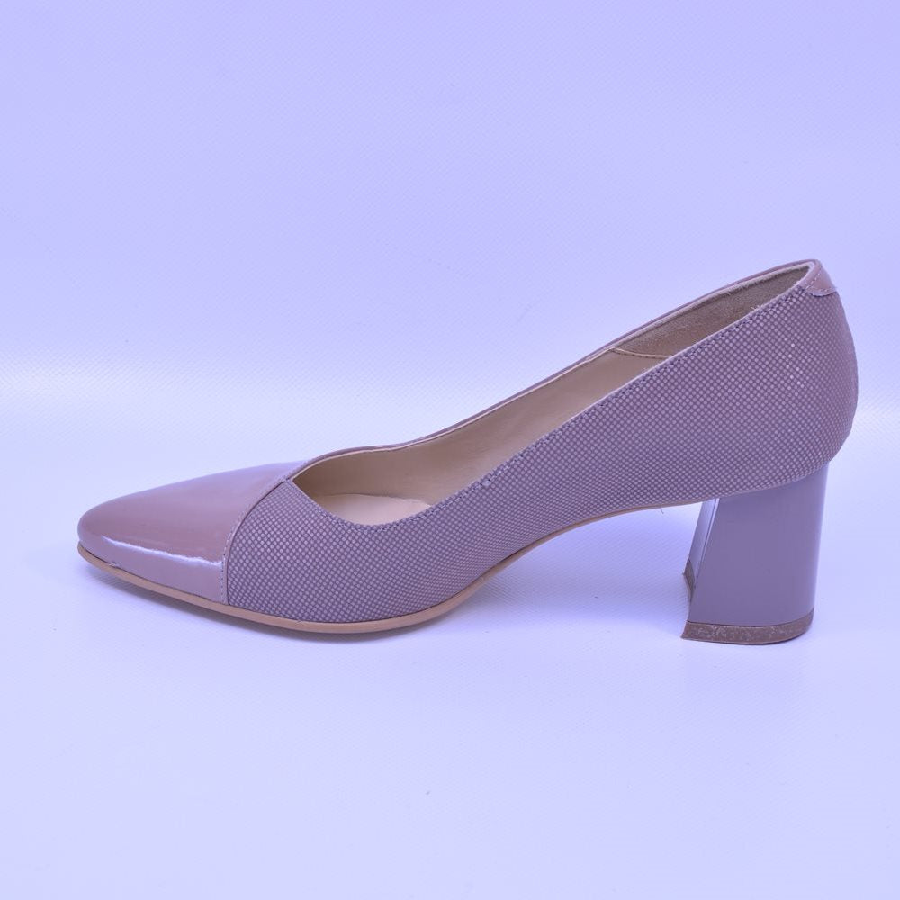 Pantofi cu toc gros 326 bej