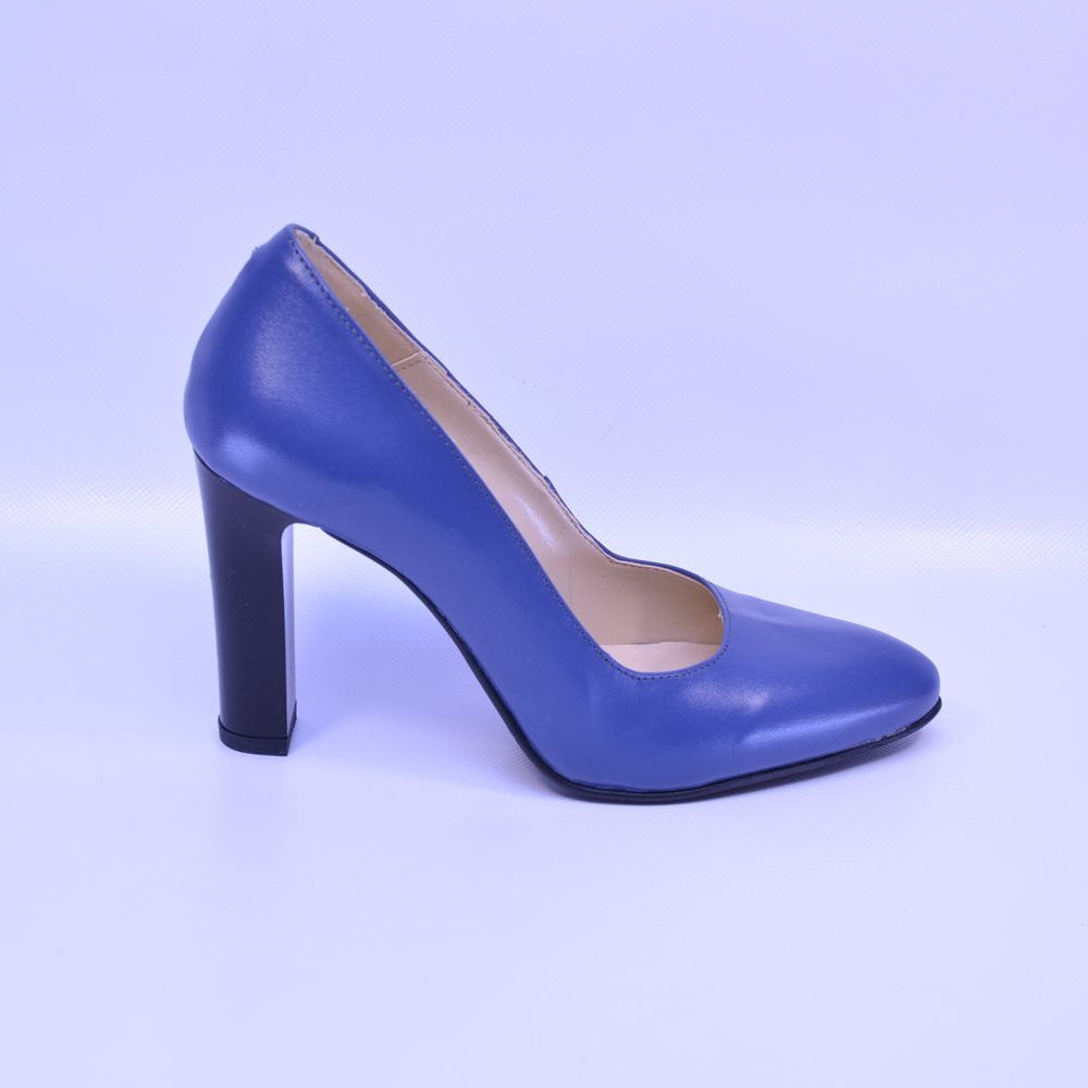 Pantofi cu toc gros 868 albastri