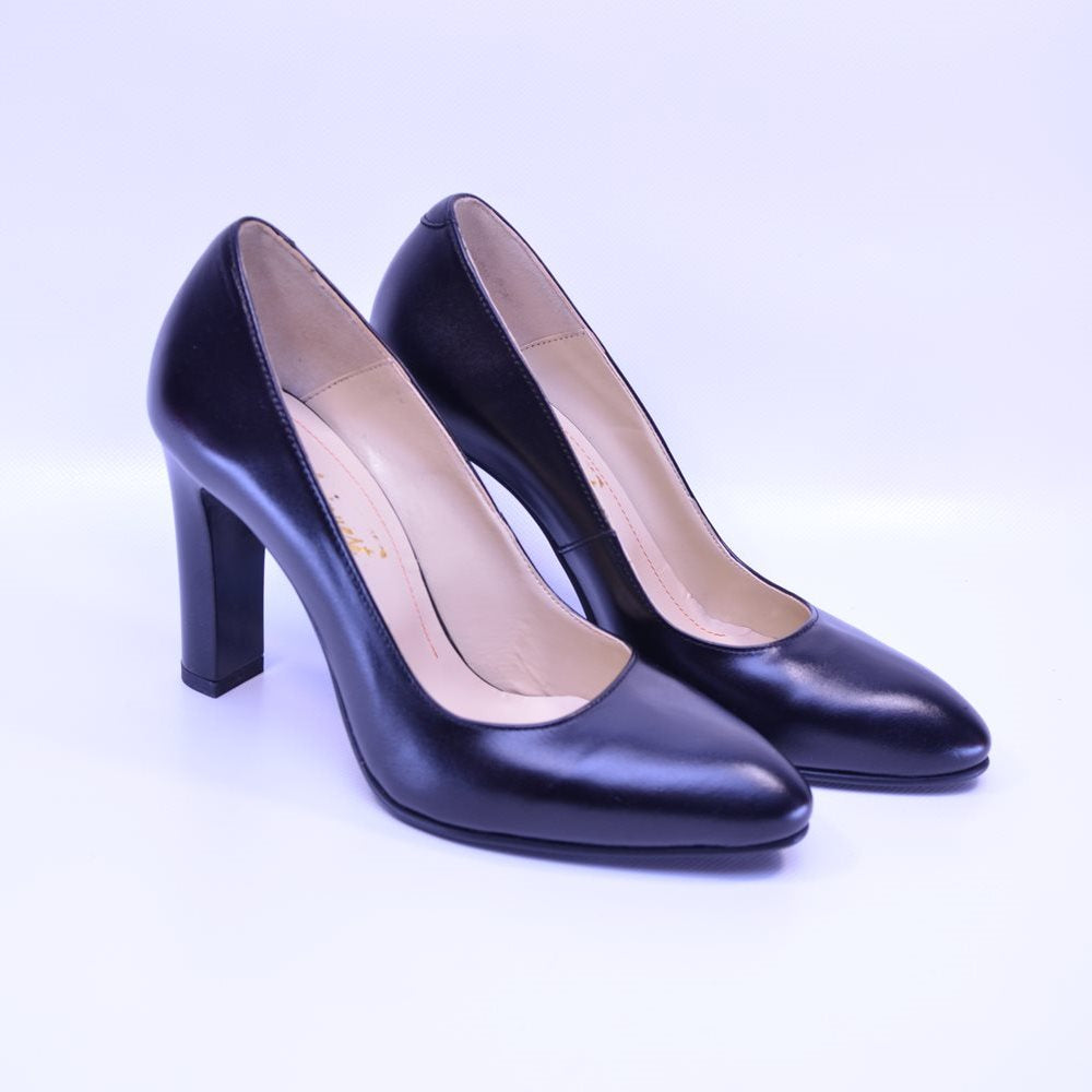 Pantofi cu toc gros 868 negri