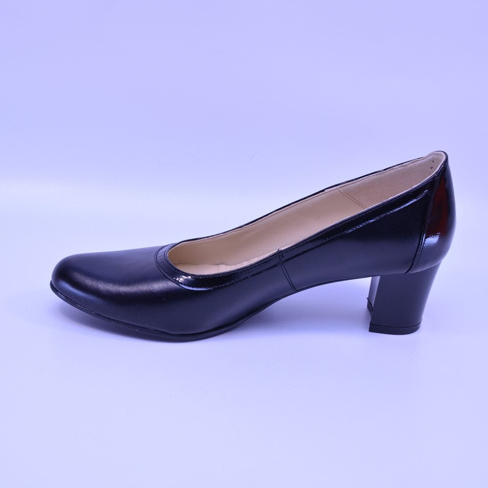 Pantofi cu toc gros 328 negru