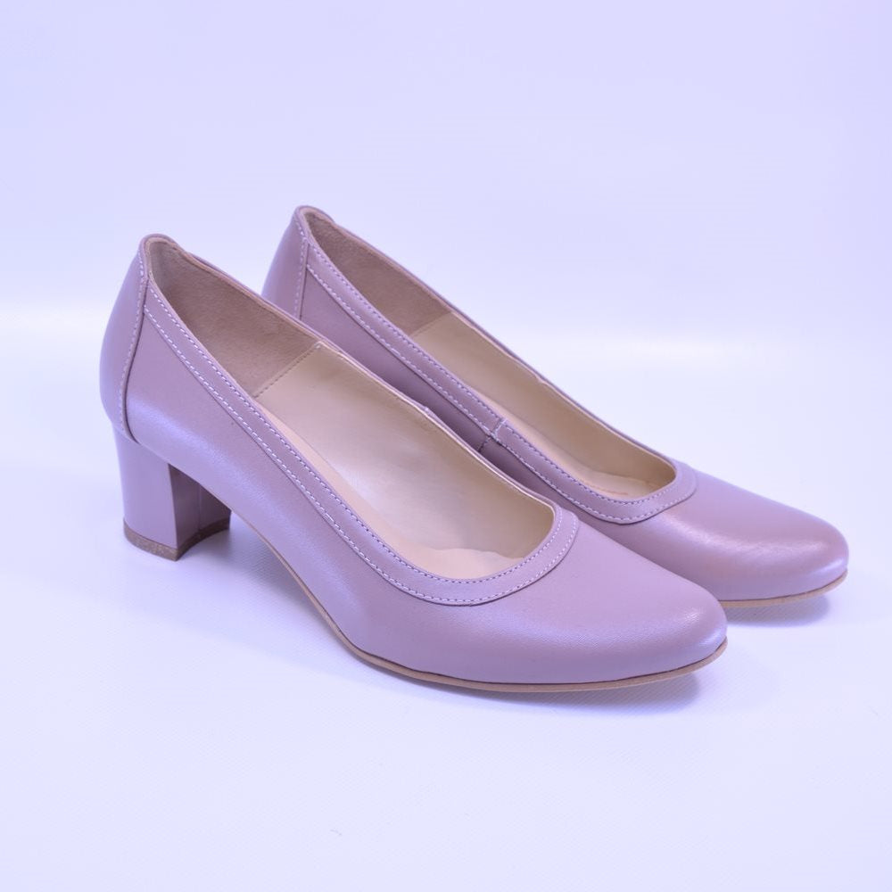 Pantofi cu toc gros 328 bej