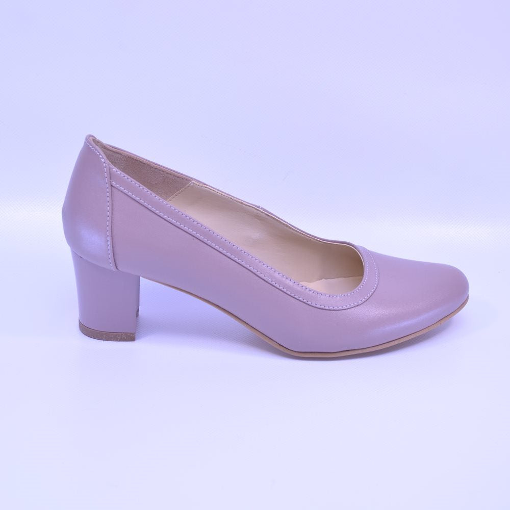 Pantofi cu toc gros 328 bej