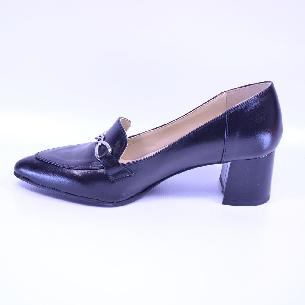 Pantofi cu toc gros 587 negru