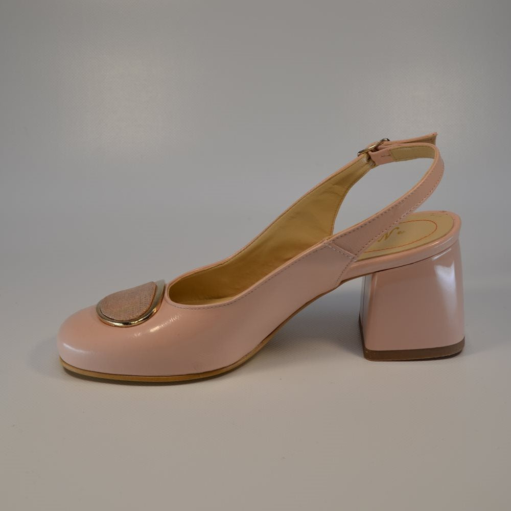 Pantofi cu toc gros 744 bej