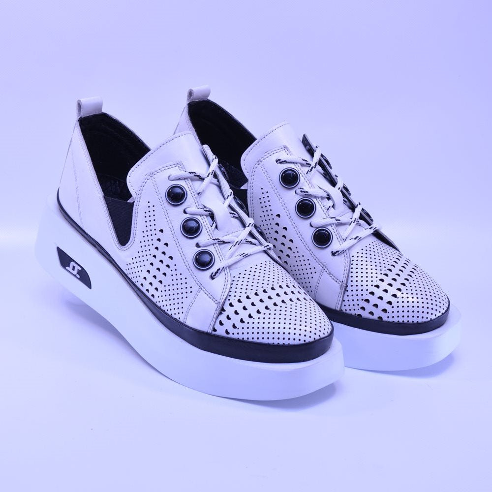 Pantofi casual dama 2045 albi