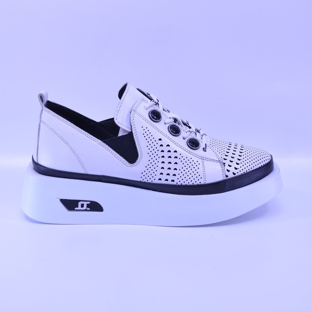 Pantofi casual dama 2045 albi