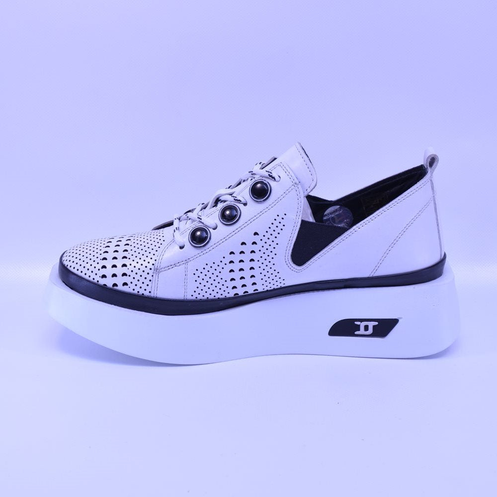 Pantofi casual dama 2045 albi