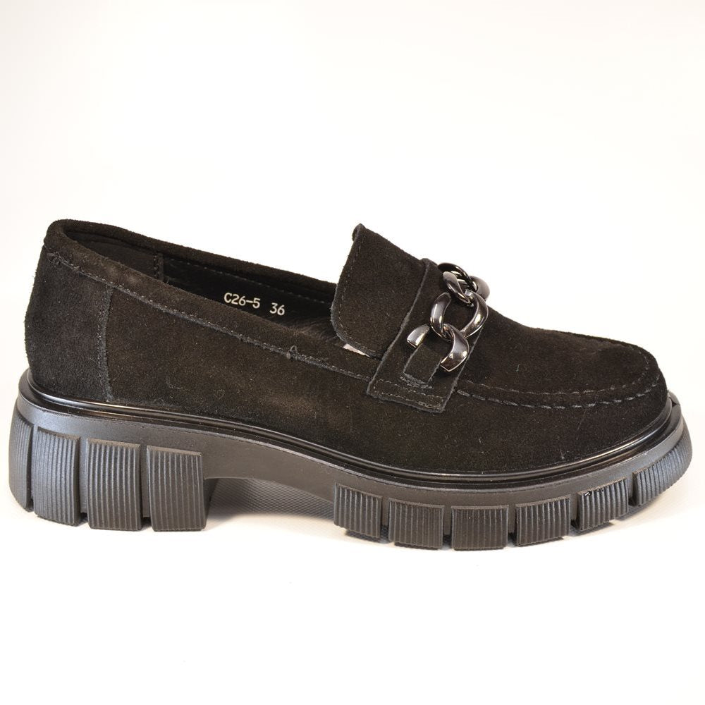 Pantofi casual dama C26 negri velur