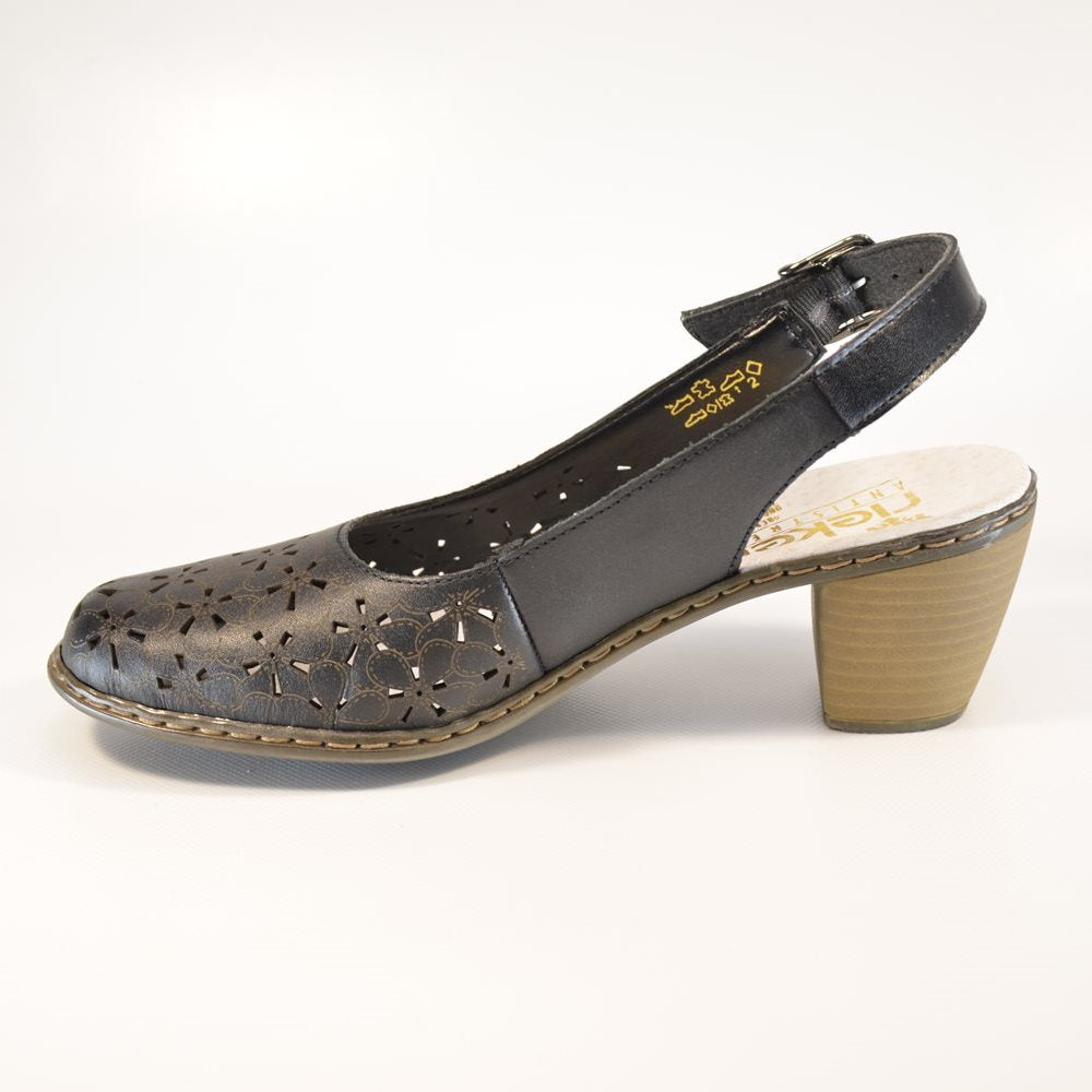 Sandale cu toc gros Rieker 40981
