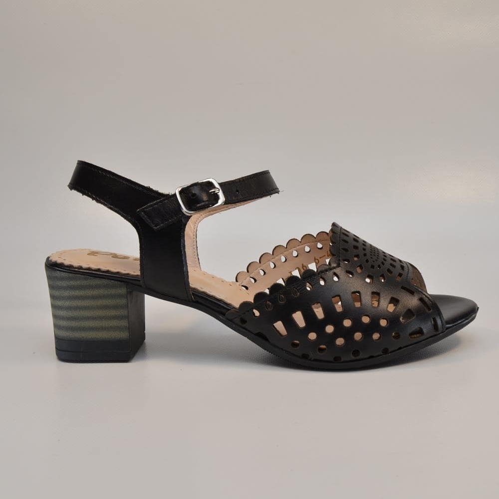 Sandale negre cu toc gros 306