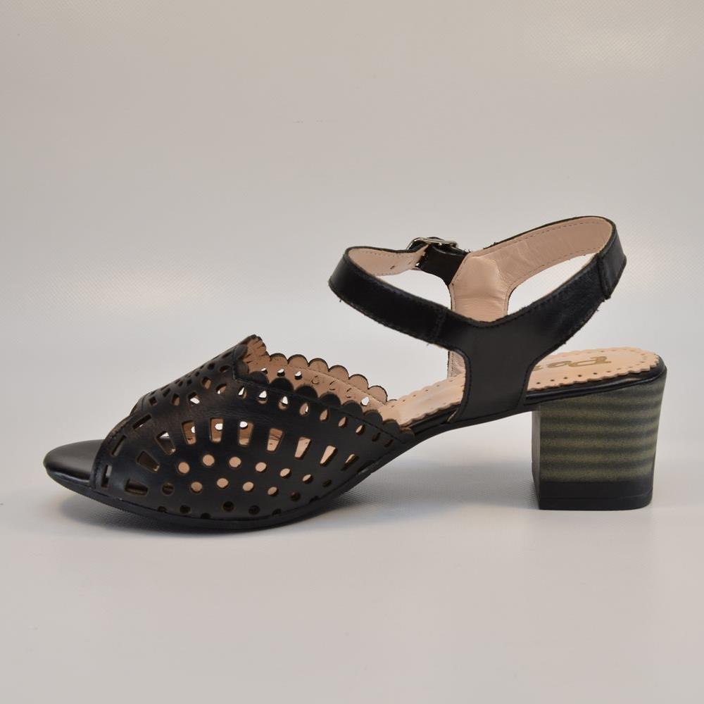 Sandale negre cu toc gros 306