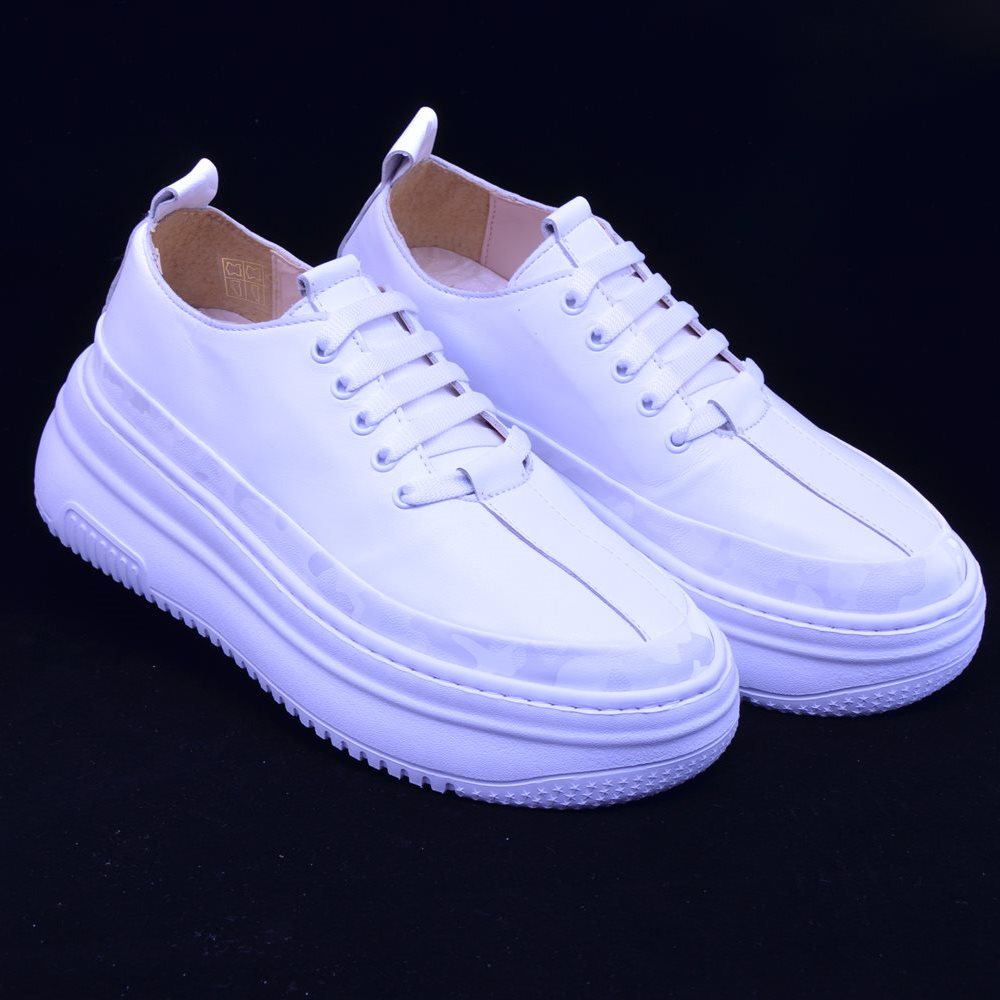 Pantofi casual dama 3075 albi