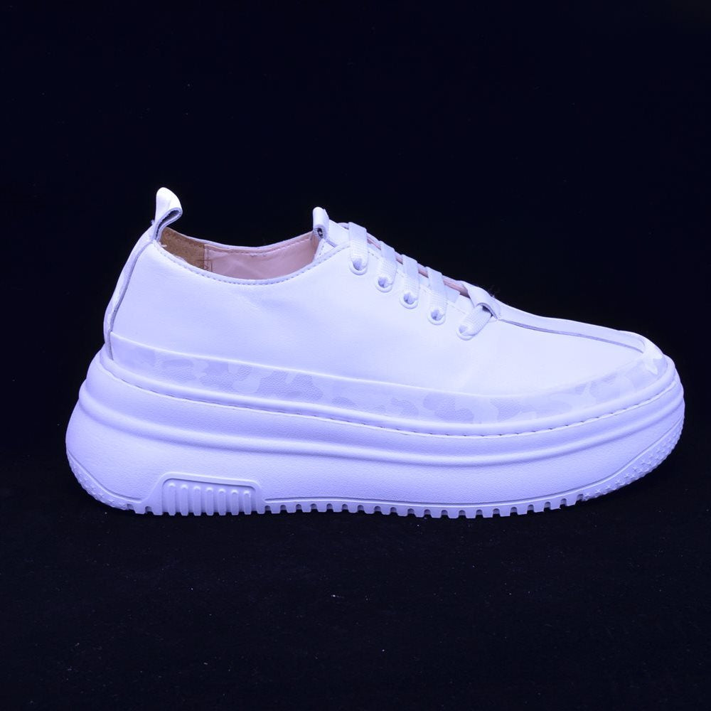 Pantofi casual dama 3075 albi