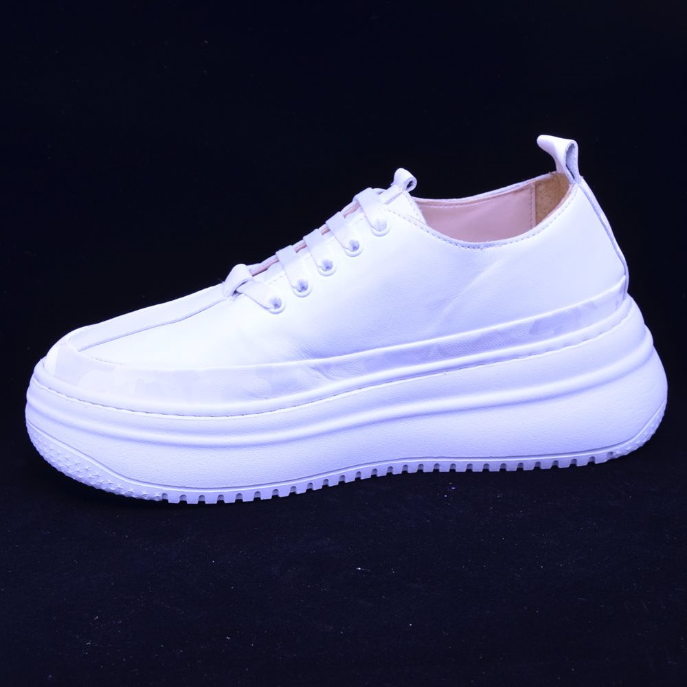 Pantofi casual dama 3075 albi