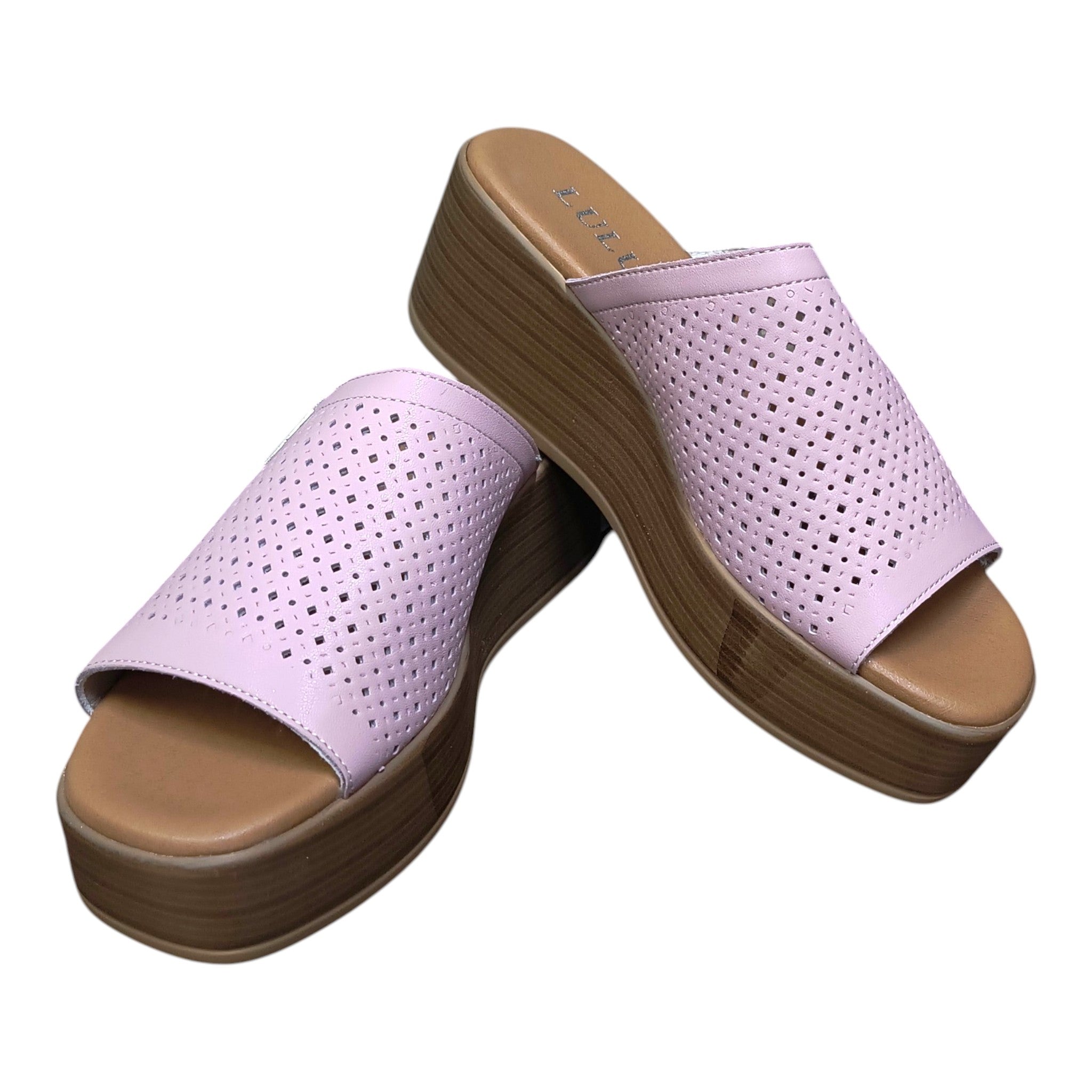 Saboti YZ-08 roz din piele naturală perforată