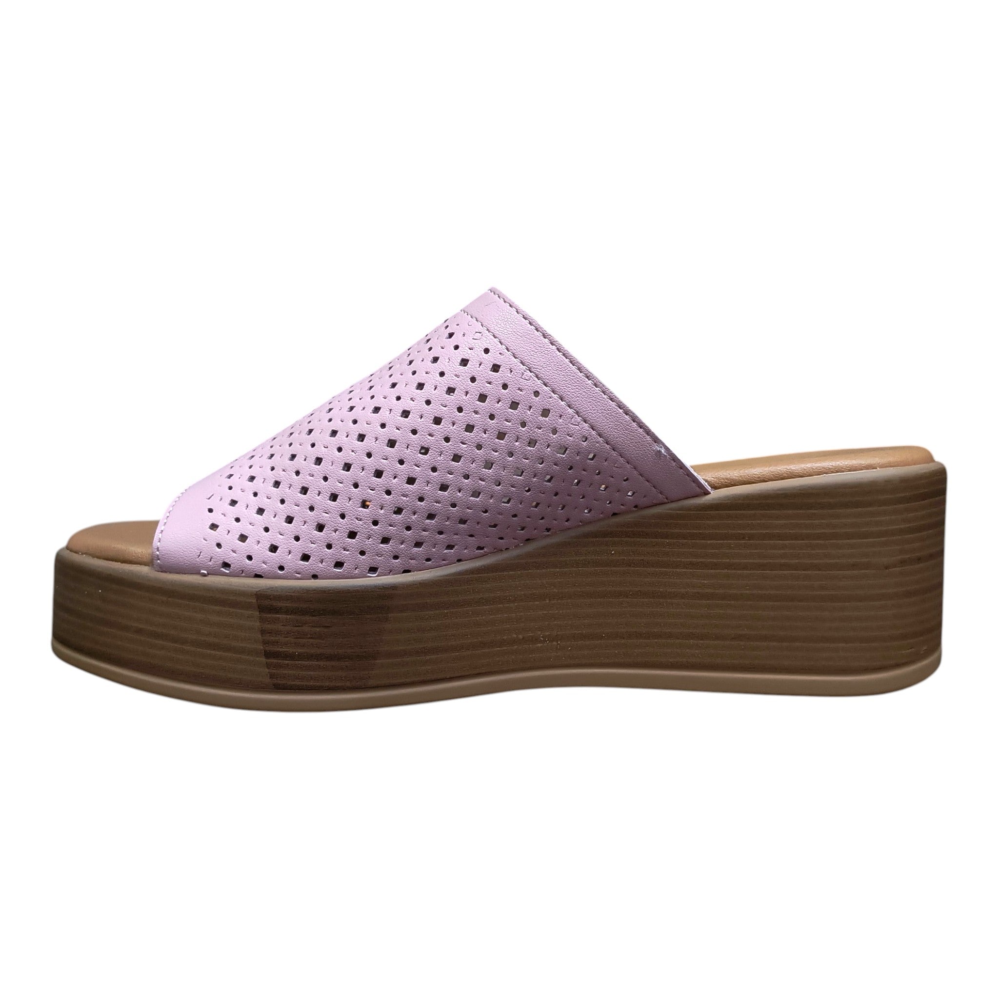 Saboti YZ-08 roz din piele naturală perforată