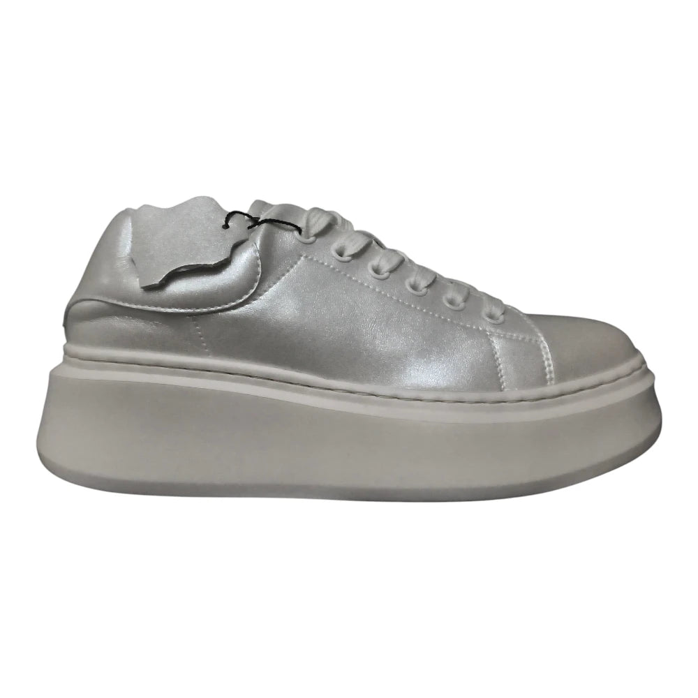 Pantofi sport 318 argintiu cu talpă înaltă
