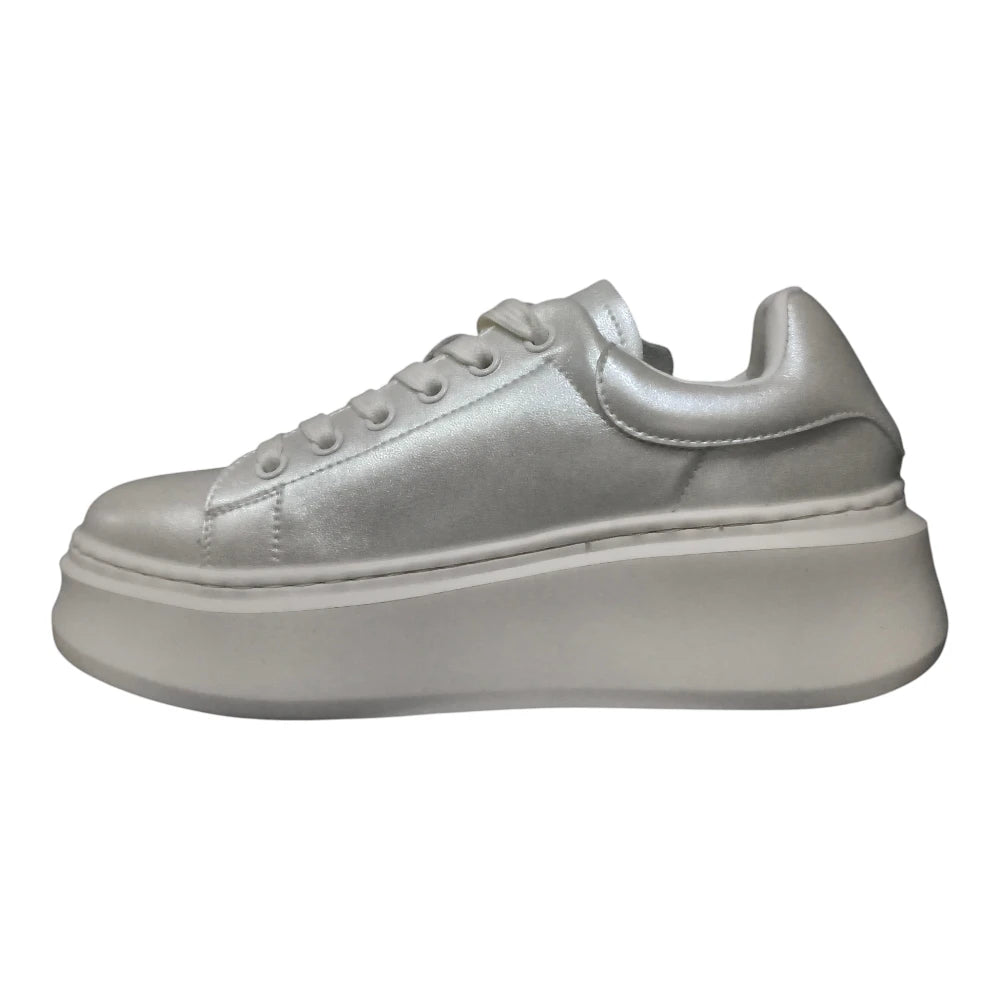 Pantofi sport 318 argintiu cu talpă înaltă