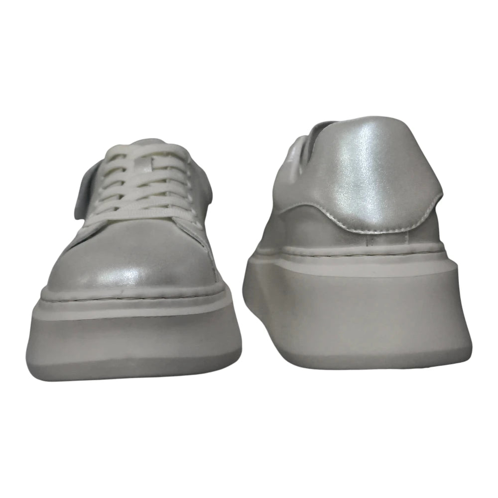 Pantofi sport 318 argintiu cu talpă înaltă