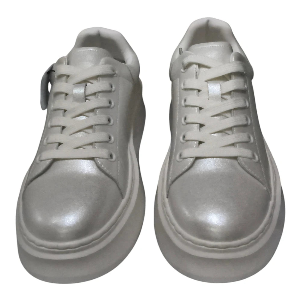 Pantofi sport 318 argintiu cu talpă înaltă