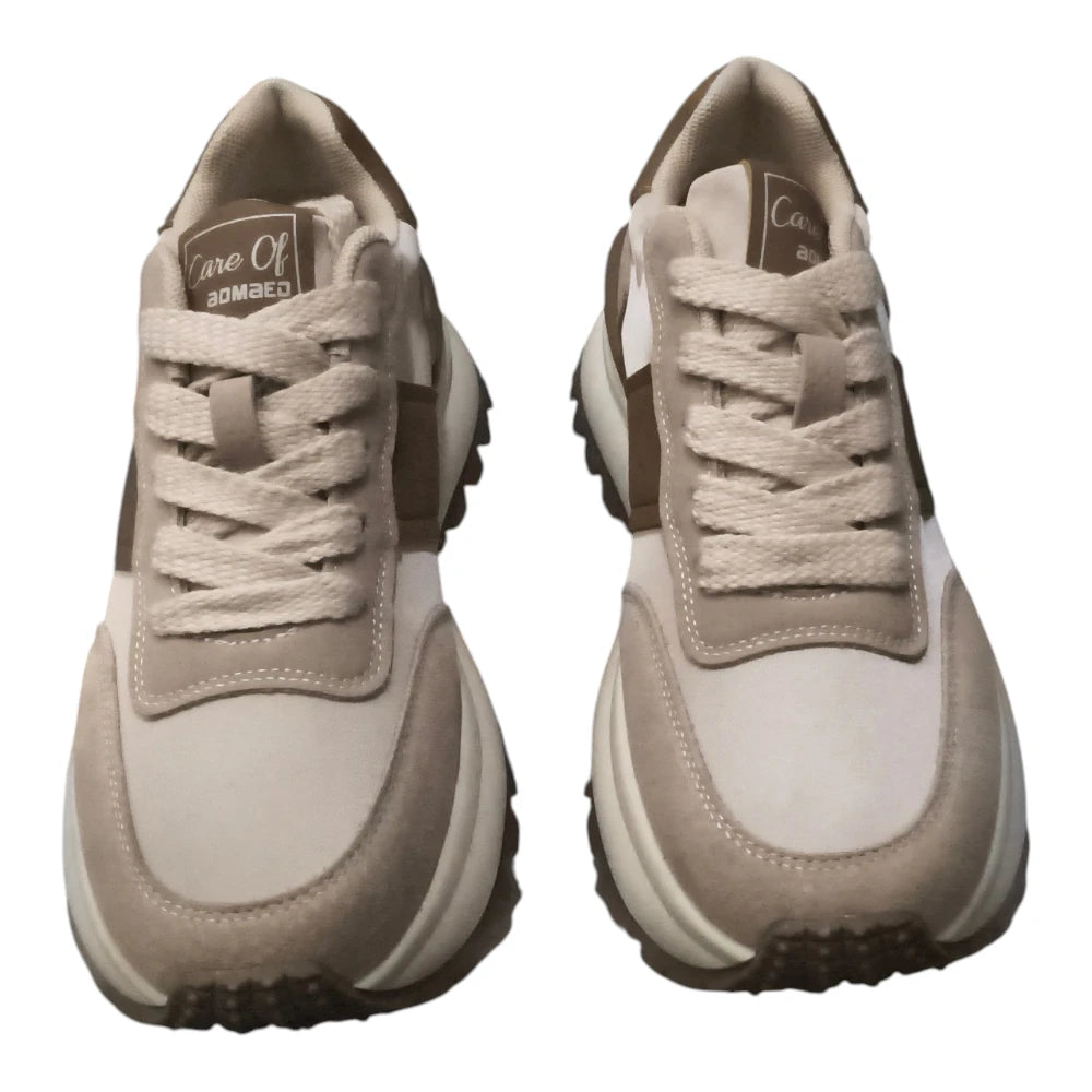 Pantofi sport bej 6613 piele ecologică