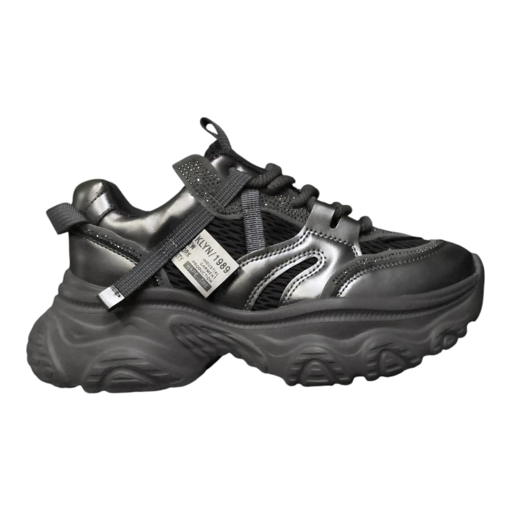 Sneakers 8117 gri metalizat