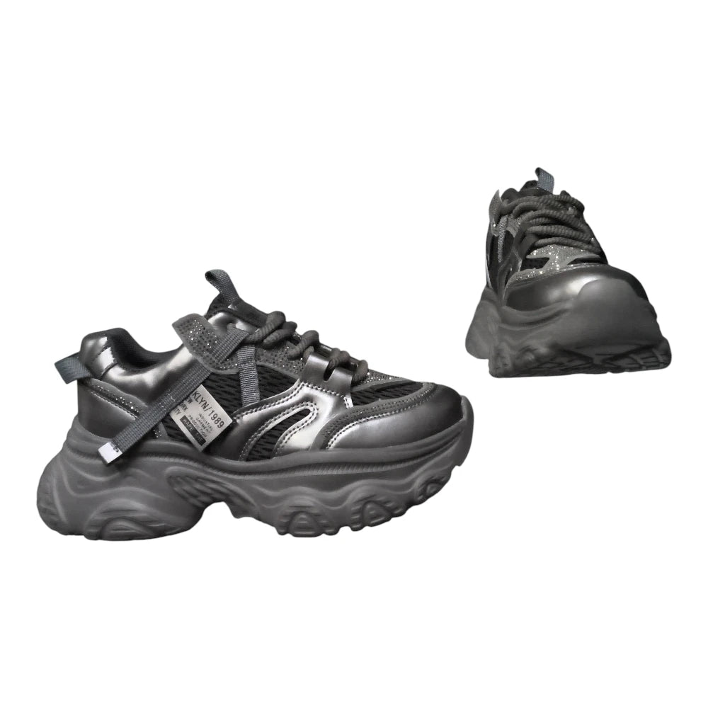 Sneakers 8117 gri metalizat
