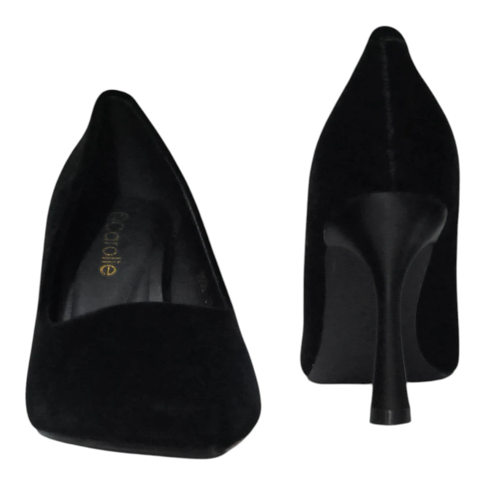 Pantofi negri 056 imitație piele velur