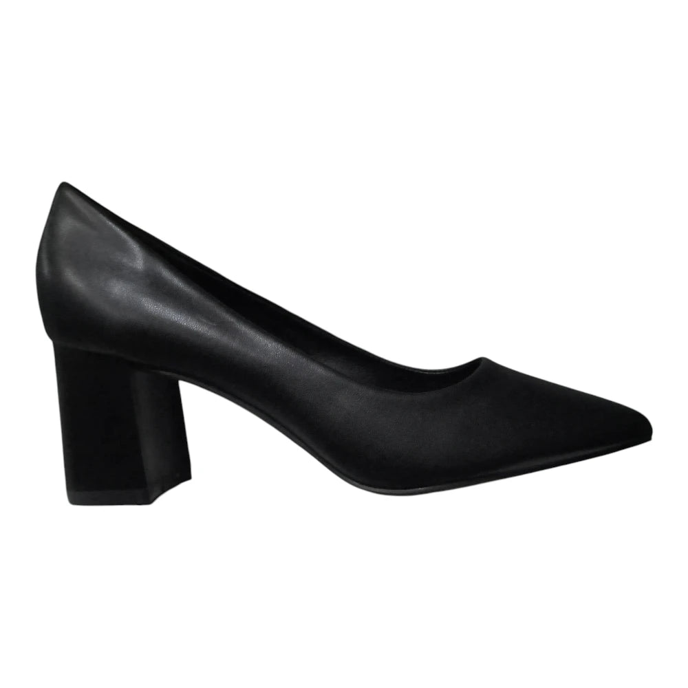 Pantofi eleganți T002 negru cu toc gros