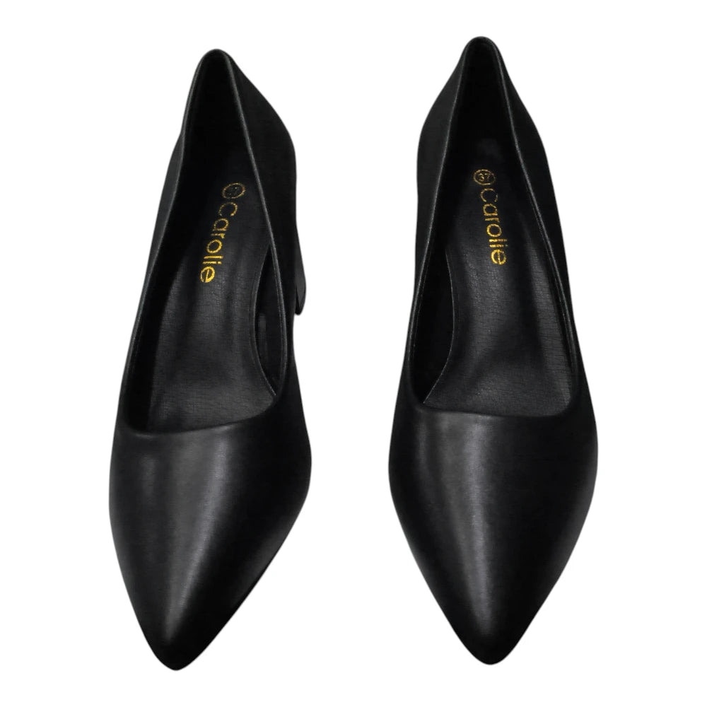Pantofi eleganți T002 negru cu toc gros