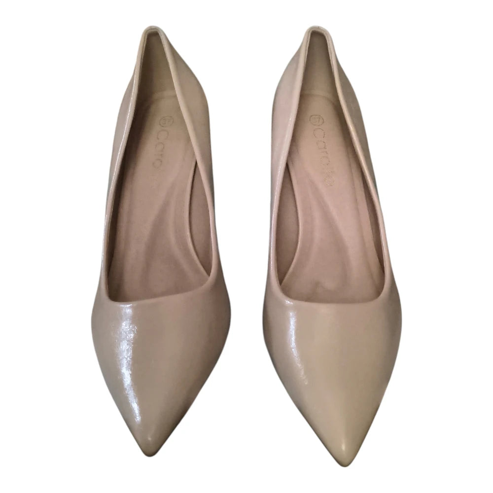 Pantofi 055 apricot cu vârf ascuțit