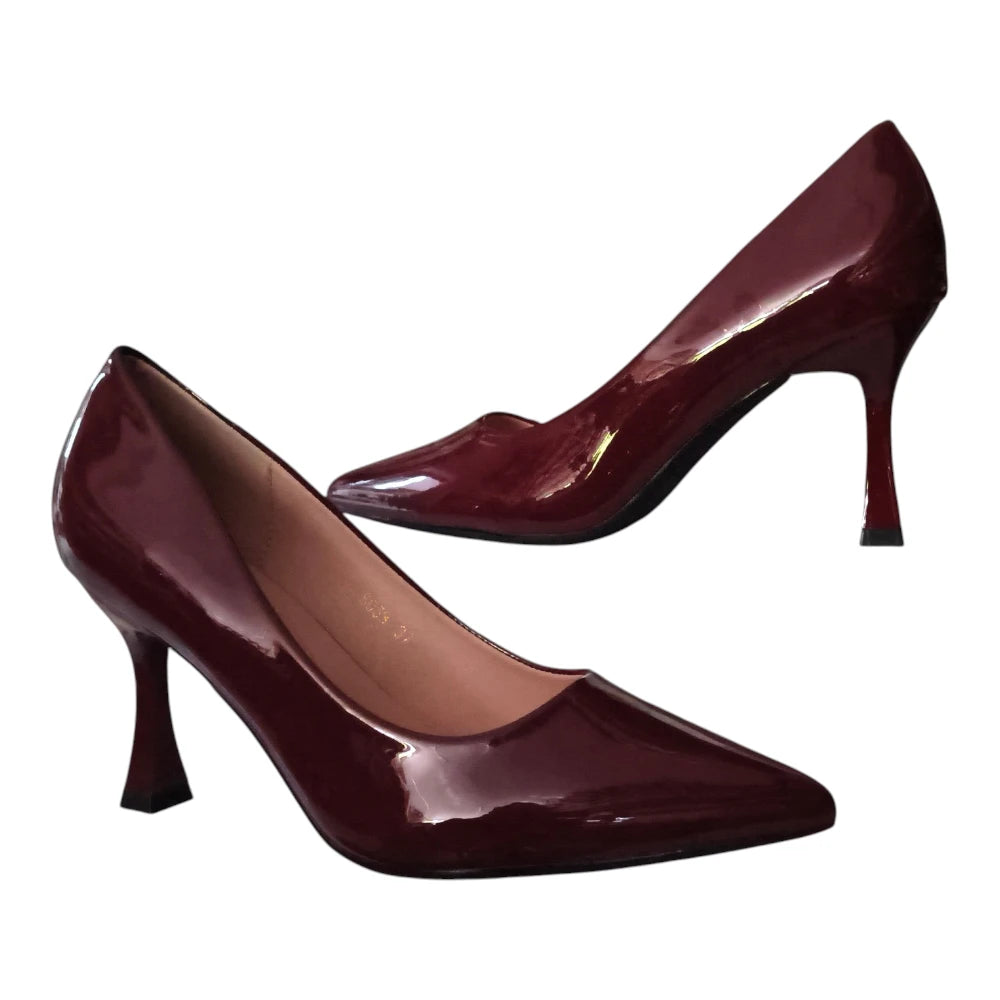 Pantofi damă 053 bordo lăcuiți