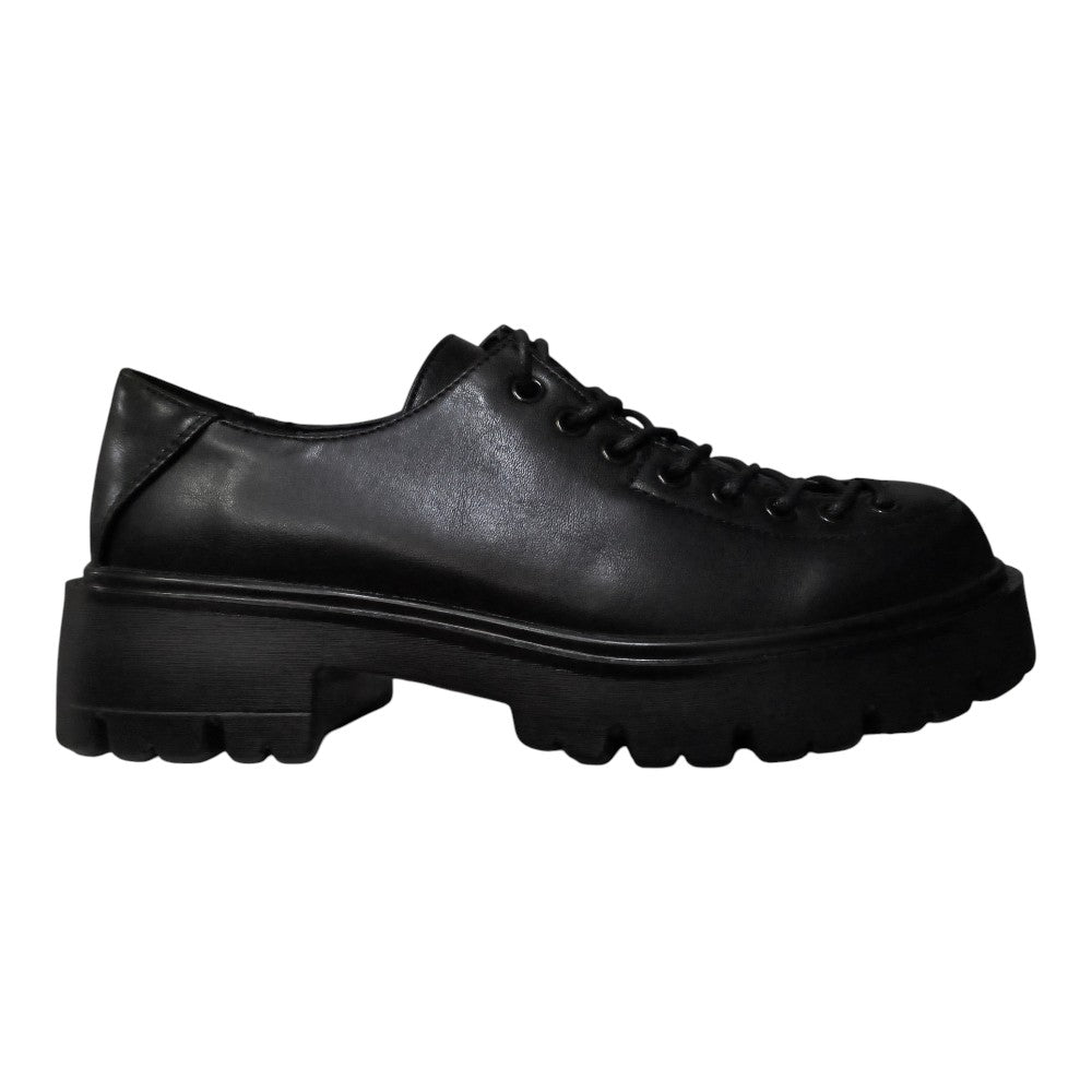 Pantofi bej cu șiret TV-07 negru