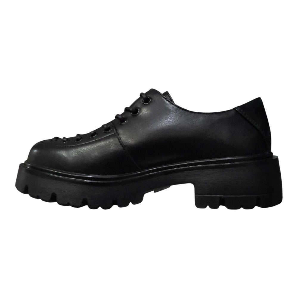 Pantofi bej cu șiret TV-07 negru