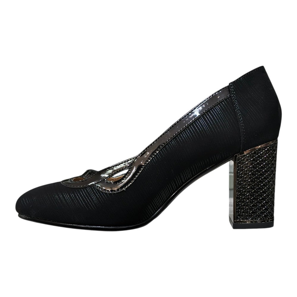 Pantofi negri cu toc gros PL-301