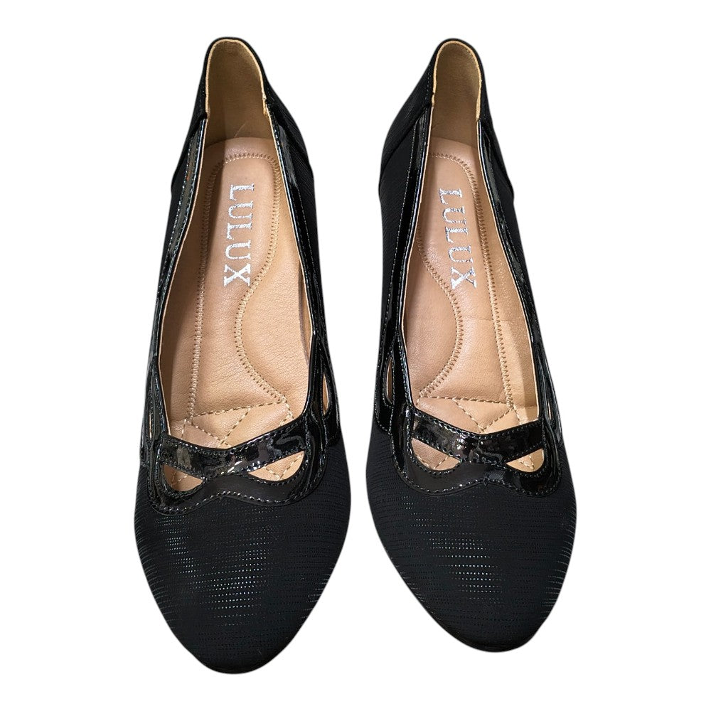 Pantofi negri cu toc gros PL-301