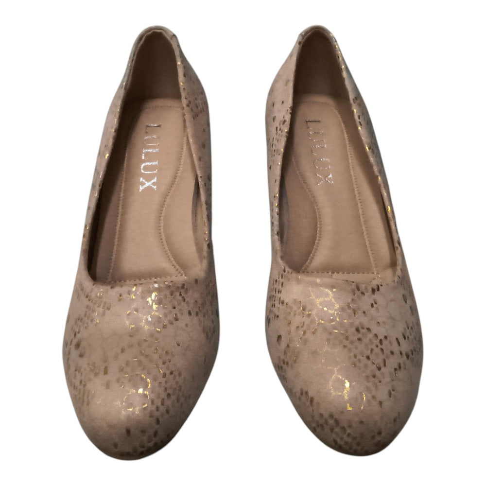 Pantofi TV-03 bej cu toc gros