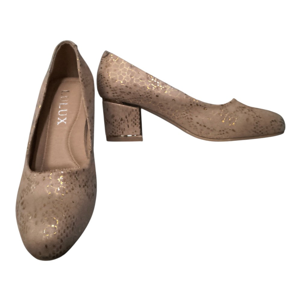 Pantofi TV-03 bej cu toc gros