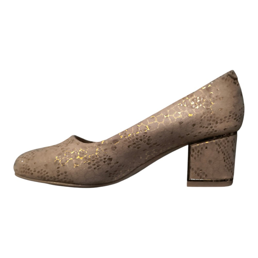 Pantofi TV-03 bej cu toc gros