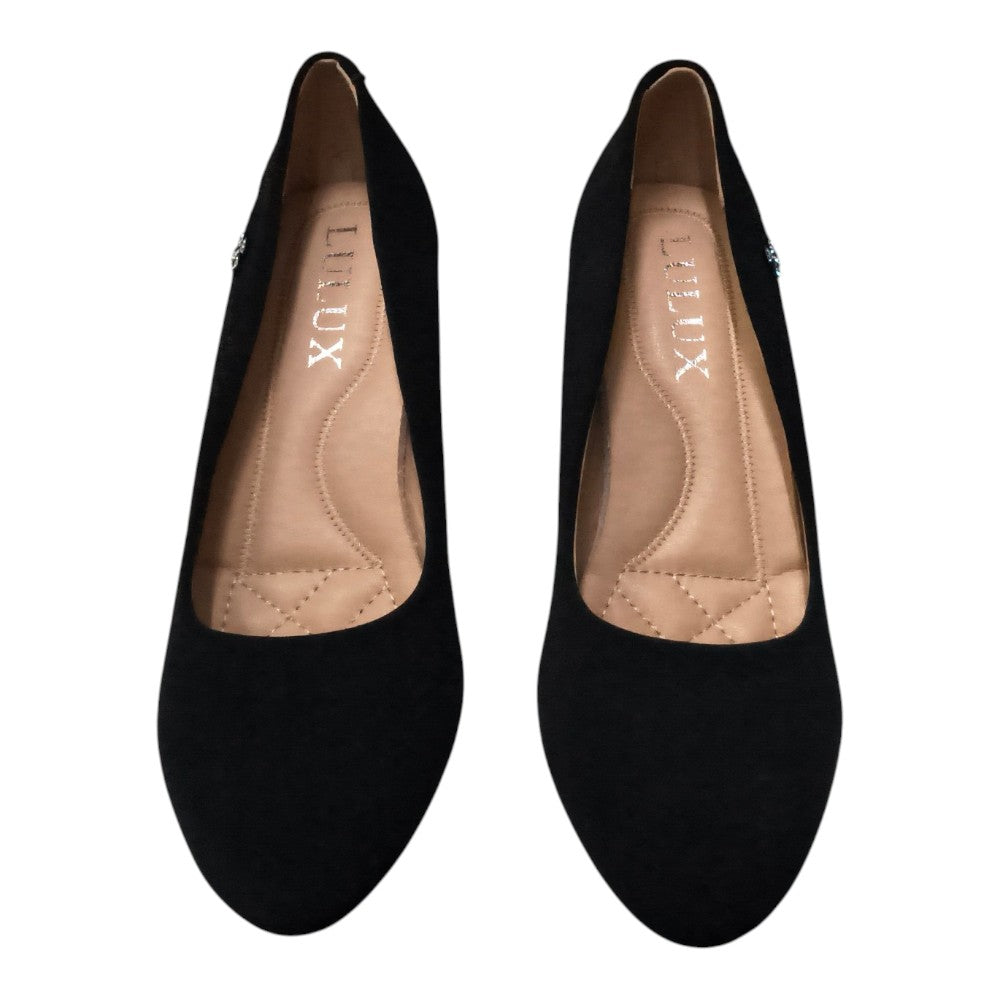 Pantofi negri cu toc gros PL-301