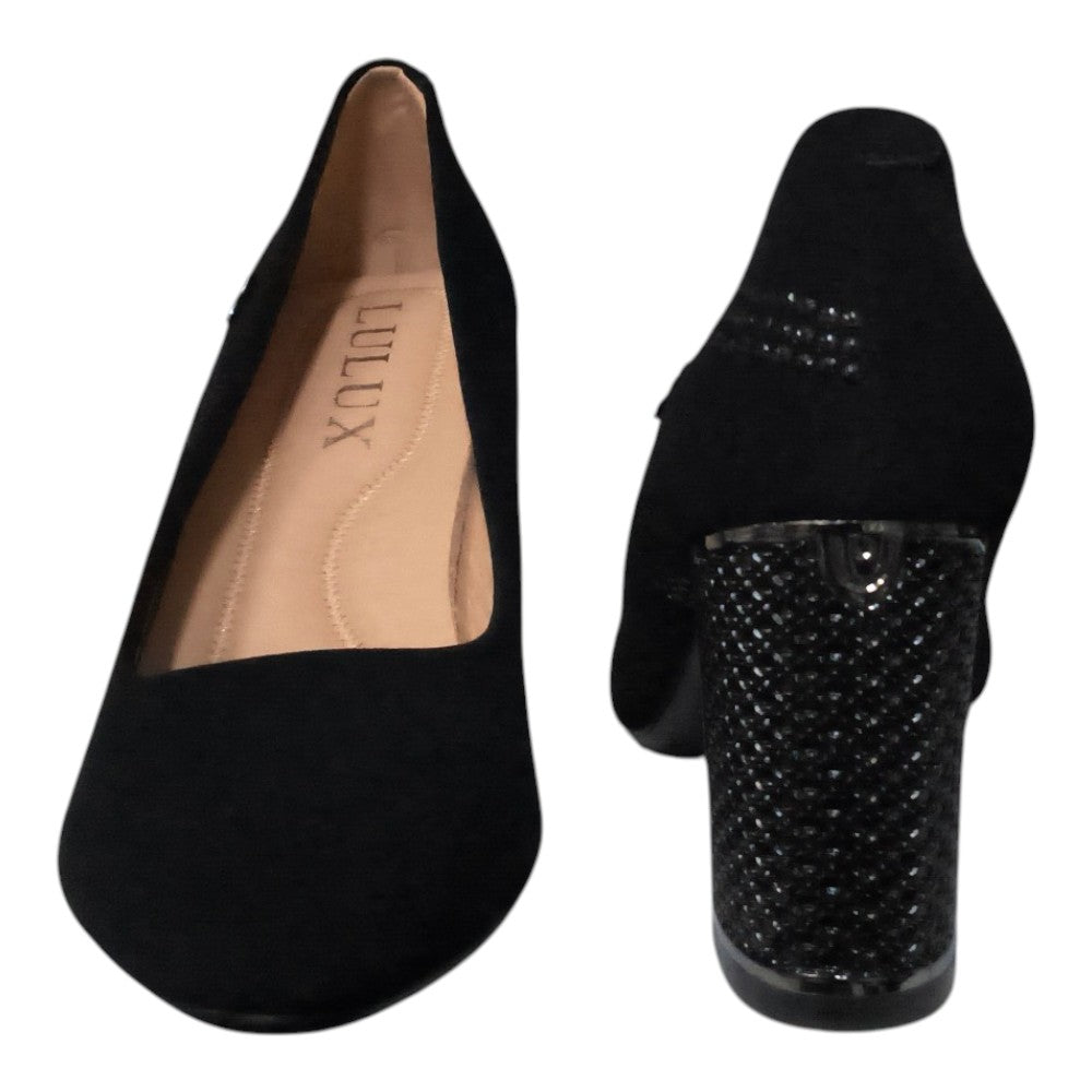 Pantofi negri cu toc gros PL-301