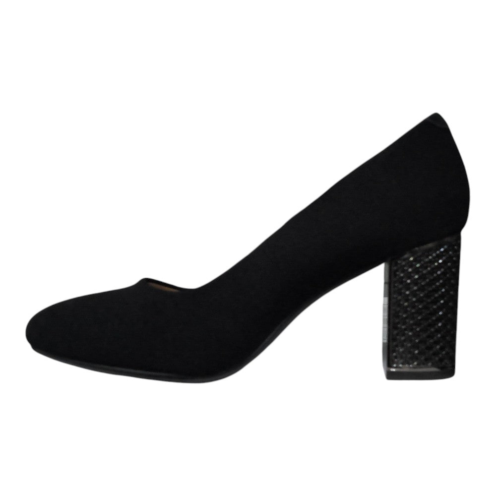 Pantofi PL-375 negri cu aspect velurat