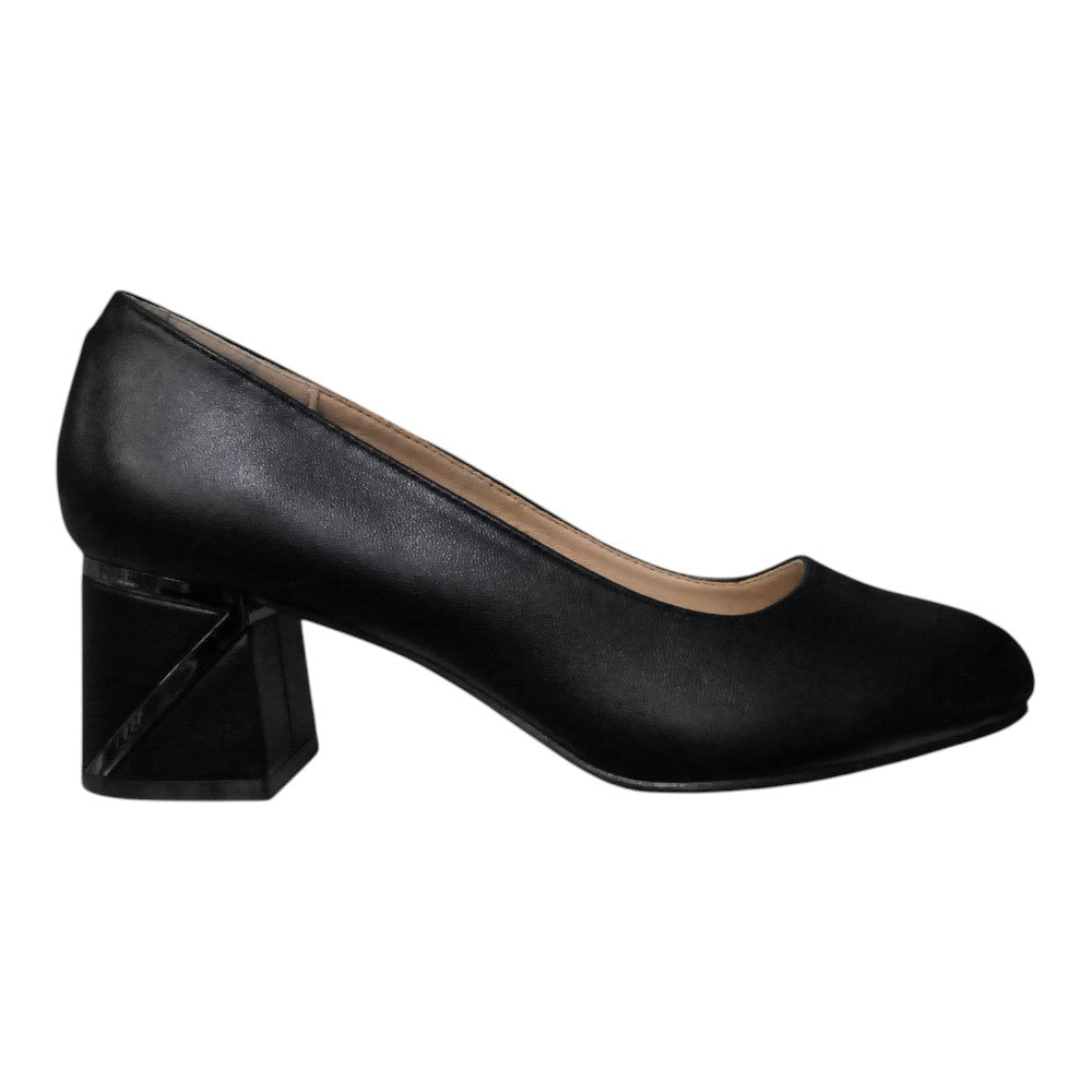 Pantofi damă TV-05 negru cu toc gros