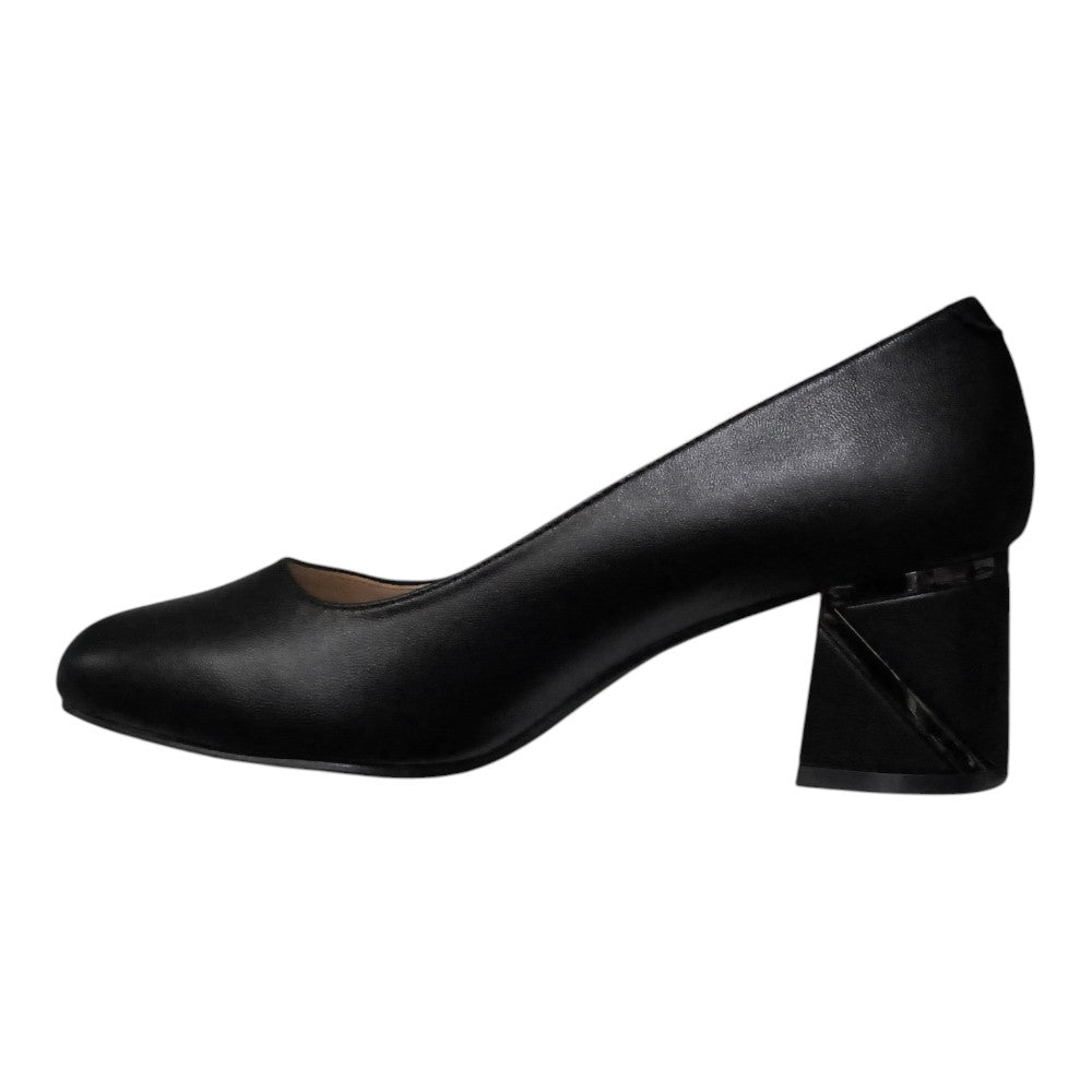 Pantofi damă TV-05 negru cu toc gros