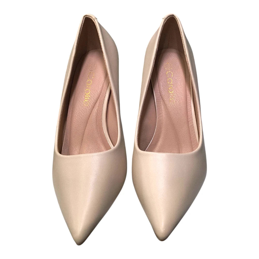 Pantofi 031B apricot cu toc înalt și vârf ascuțit