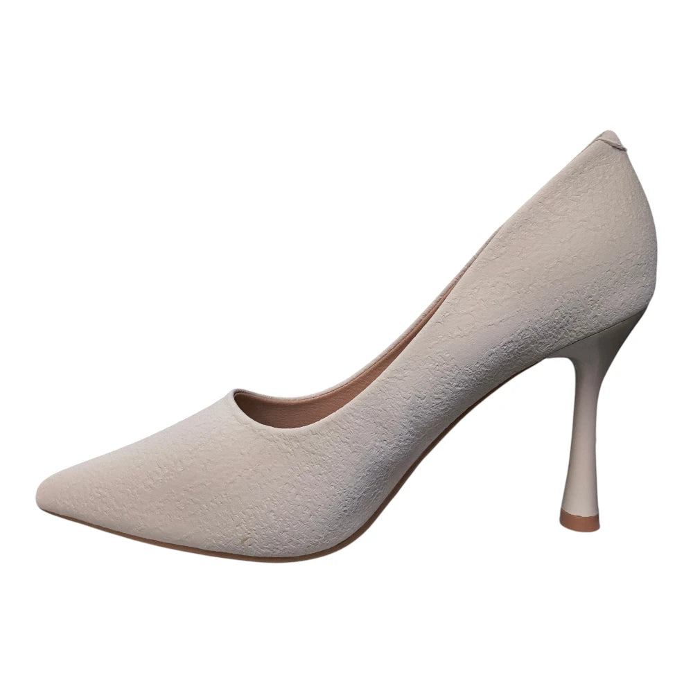 Pantofi 031C apricot cu toc înalt și vârf ascuțit