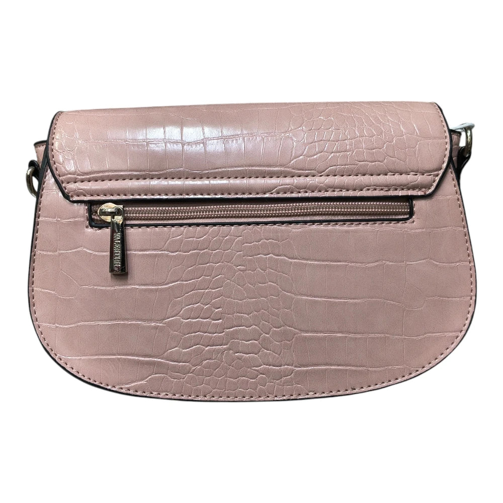 Poșetă 8160 roz cu aspect croco